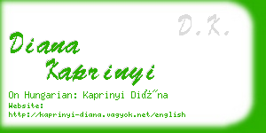 diana kaprinyi business card